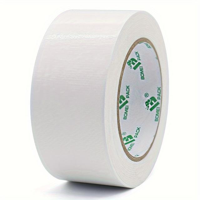 TEMU 튼튼한 흰색 덕트 테이프, 다용도 및 쉽게 찢어짐, 강력한 접착력 및 패브릭 뒷면, 수리, 유지 보수 및 산업용 애플리케이션에 적합, 2인치 x 1181인치, 두께 7.5mm, 1롤, Pomai 포장