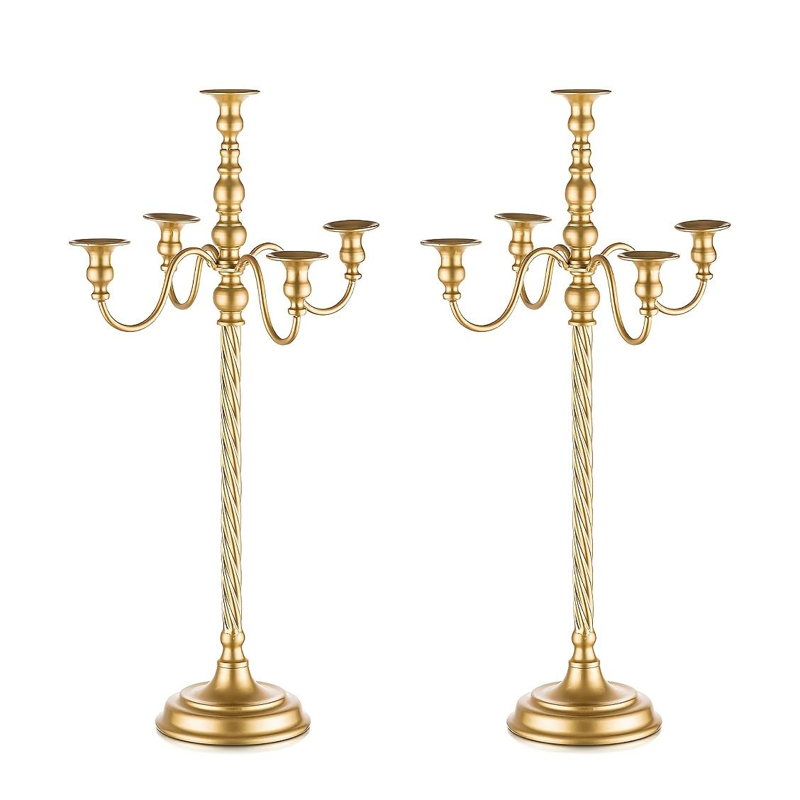 TEMU Portavelas de metal con forma , portavelas de múltiples cabezas para de mesa, decoración de bodas, banquetes, fiestas navideñas, juego de 2, adecuado para velas de 0.8 pulgadas