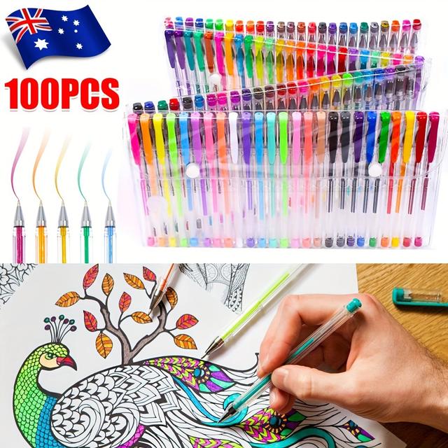 TEMU Gel Pens Set For Adult Coloring Books Drawing Writing Ink Glitter Art Markers
