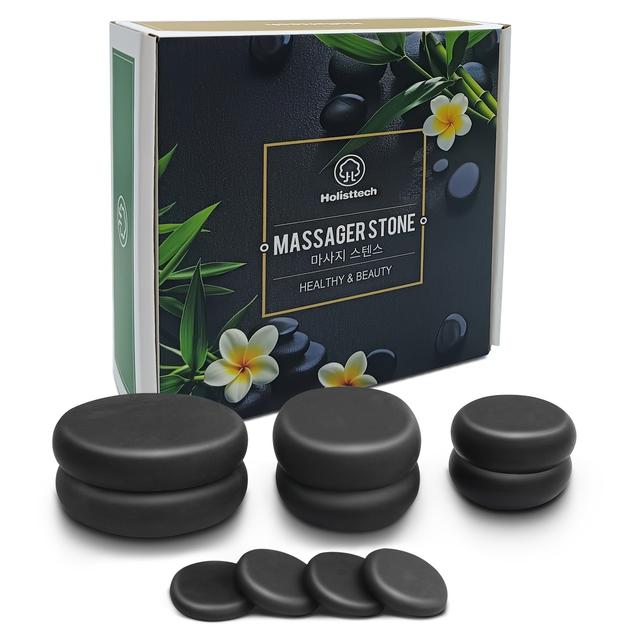 TEMU Kit de Piedras Calientes para Masaje, Juego de 10 Portátiles para Masaje Corporal, Ideal para Spa Profesional o Hogar