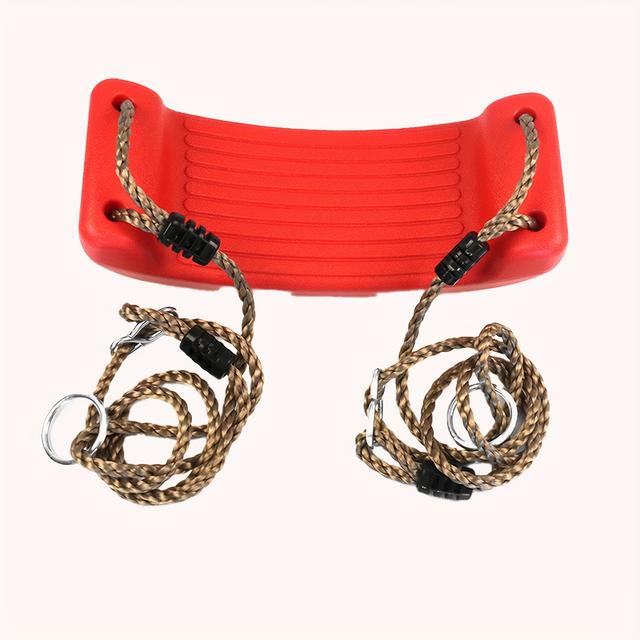 TEMU كرسي أرجوحة بلاستيكي واحد مثالي للاسترخاء واللياقة البدنية في الهواء الطلق في الفناء، يتميز بحبل أرجوحة ناعم وقابل للتعديل