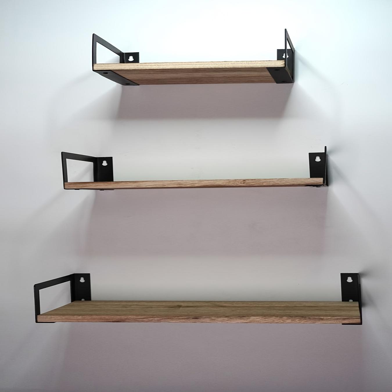 TEMU Three-tier Wooden Wall-mounted Storage Shelf, Floating Shelves