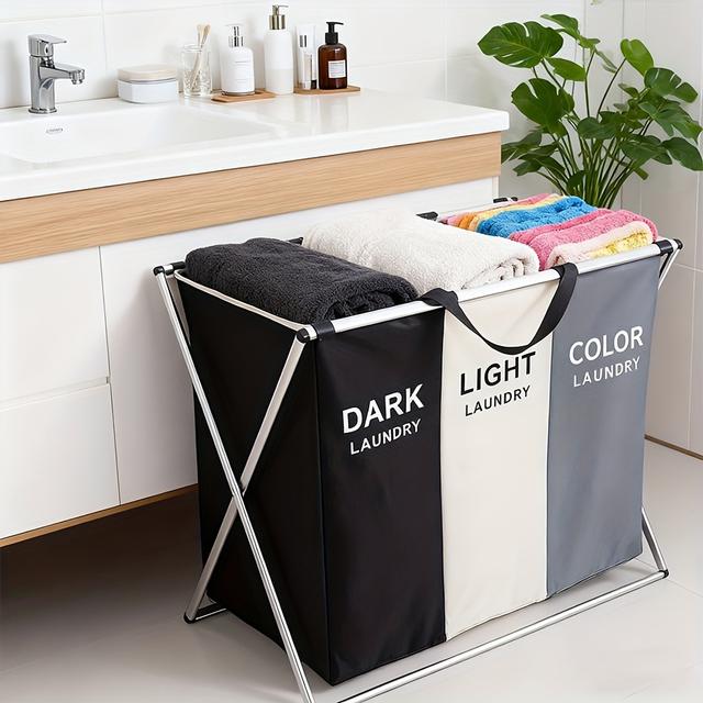 TEMU Cesto de ropa sucia plegable de gran capacidad con de 3/2/1 rejillas para almacenamiento de ropa sucia, clasificador de ropa, cesto clasificador de ropa para el hogar, SUV, cestos de lavandería