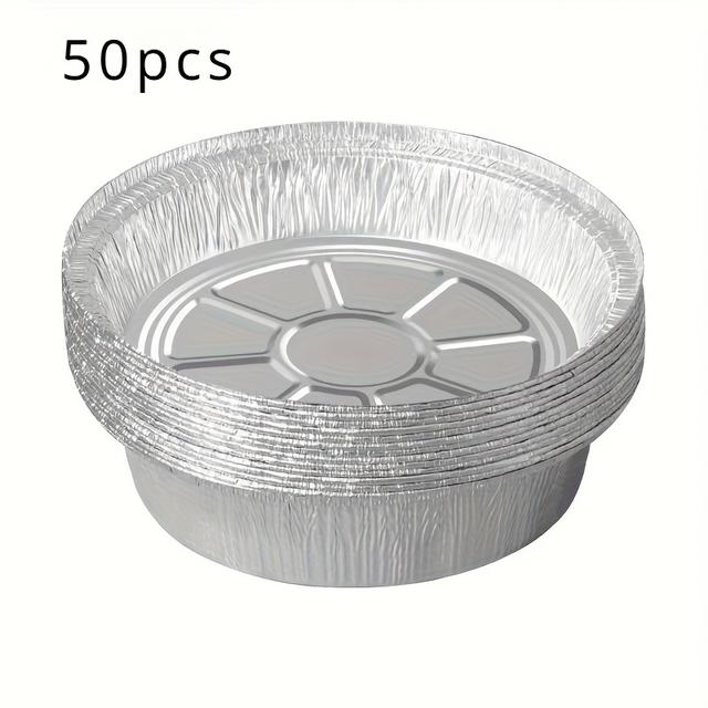 TEMU /80pcs/set Air Fryer Paper Towel Mat, Round Aluminum Foil Trays For Baking, Pizza, And Pasta - Disposable, Heat-resistant, Easy , Ideal For Home Kitchen Use, Air Fryer Accessories