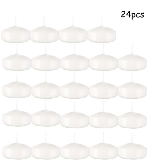 TEMU 24pcs 2-inch White Floating Candle, 5- , Floating Candle, Romantic Night, Portable Small Candle Set, Suitable For Travel, Family, Wedding, Party And Home Decoration, Suitable For Festivals.