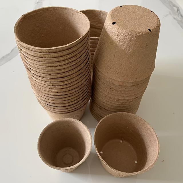 TEMU Growneer 60pcs 4''round Seedling Cup With Drain Holes, With 10 Planting Labels Flowerpot Seedling Starters, Planting , Garden Seedling Pots