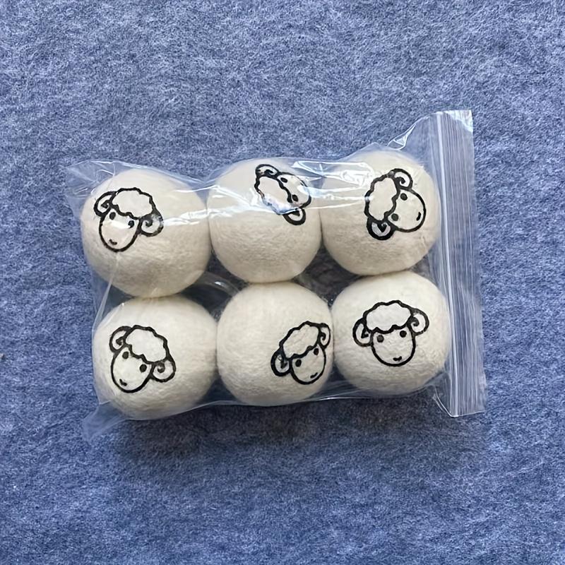 TEMU Set Of 6 Reusable Dryer Balls, Suitable For Dryers, Natural Fabric Softeners And Wrinkle Reducers, Wool Dryer Balls, Designed To Remove Pet Hair, Dry Paper, And Enhance Drying