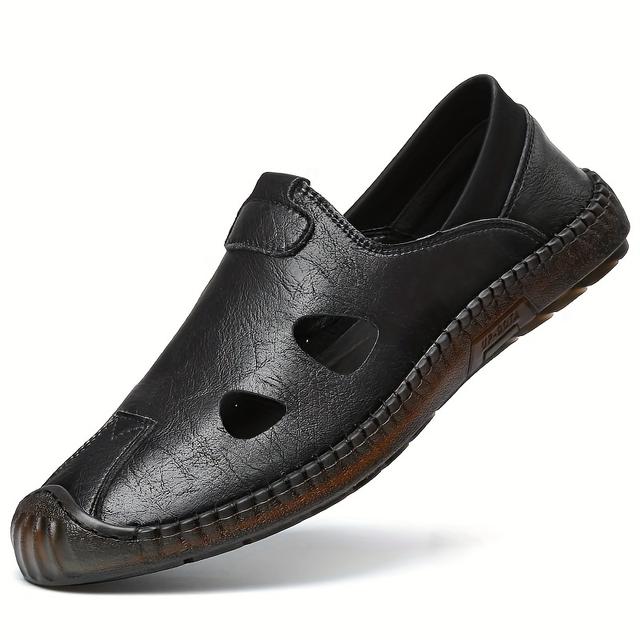 TEMU صنادل شاطئ رجالية أنيقة SND8222، مناسبة للأعمال غير الرسمية، ، الارتداء اليومي، والصيف؛ خفيفة الوزن، متينة، وناعمة.