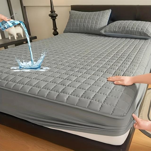 TEMU 1 stuk Gequilt Matrasbeschermhoes - Zachte & Waterdichte Matrasbeschermer, Hoeslaken-Compatibel Beddengoedhoes voor Slaapkamer/Gastenkamer, 7 Kleuren Beschikbaar (Exclusief Kussensloop)
