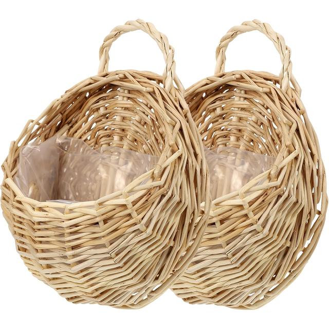 TEMU 1/2 Piezas Cesta de Flores Tejida con Asa, Ideal para , Arreglos Florales, Baño, Cocina, Sala y Jardín – Soporte Moderno para Plantas y Almacenamiento