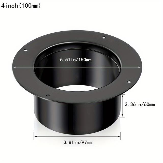 TEMU 1pc 75mm 100mm 125mm 150mm Duct Connector Flange, Abs Straight Pipe Flange Ventilation Ducting Connectors For Heating Cooling Ventilation