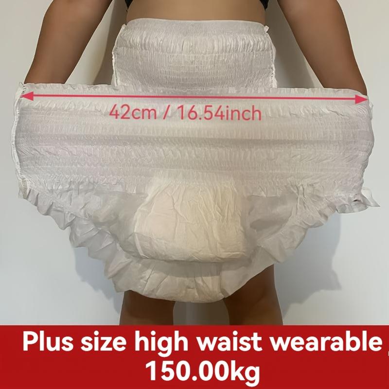 TEMU Plus Size High-waisted Panty 5pcs, Suitable For 50-150 Kg, Disposable Menstrual Period Night Use Underwear For Pregnant Women And Postpartum Women, Leak-proof With Urine Display