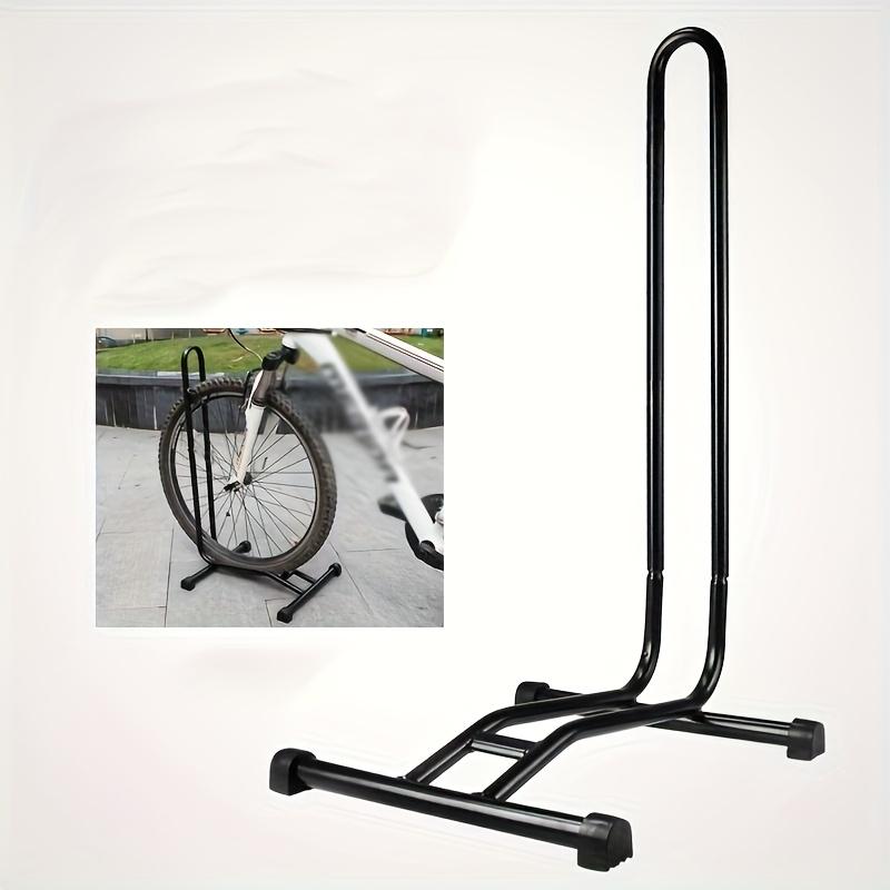 TEMU L-shaped Bike Stand - Sleek Black Iron Freestanding Bike Rack, Portable And Space-saving Design, Sturdy Construction, Suitable For All Bikes