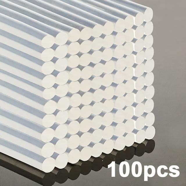 TEMU 100pcs 7mm High-strength Hot Melt Glue Sticks - Ideal For Diy Crafts, With To Paper, Wood, Plastic, Glass & Ceramic - Glue Guns, Hot Glue Sticks