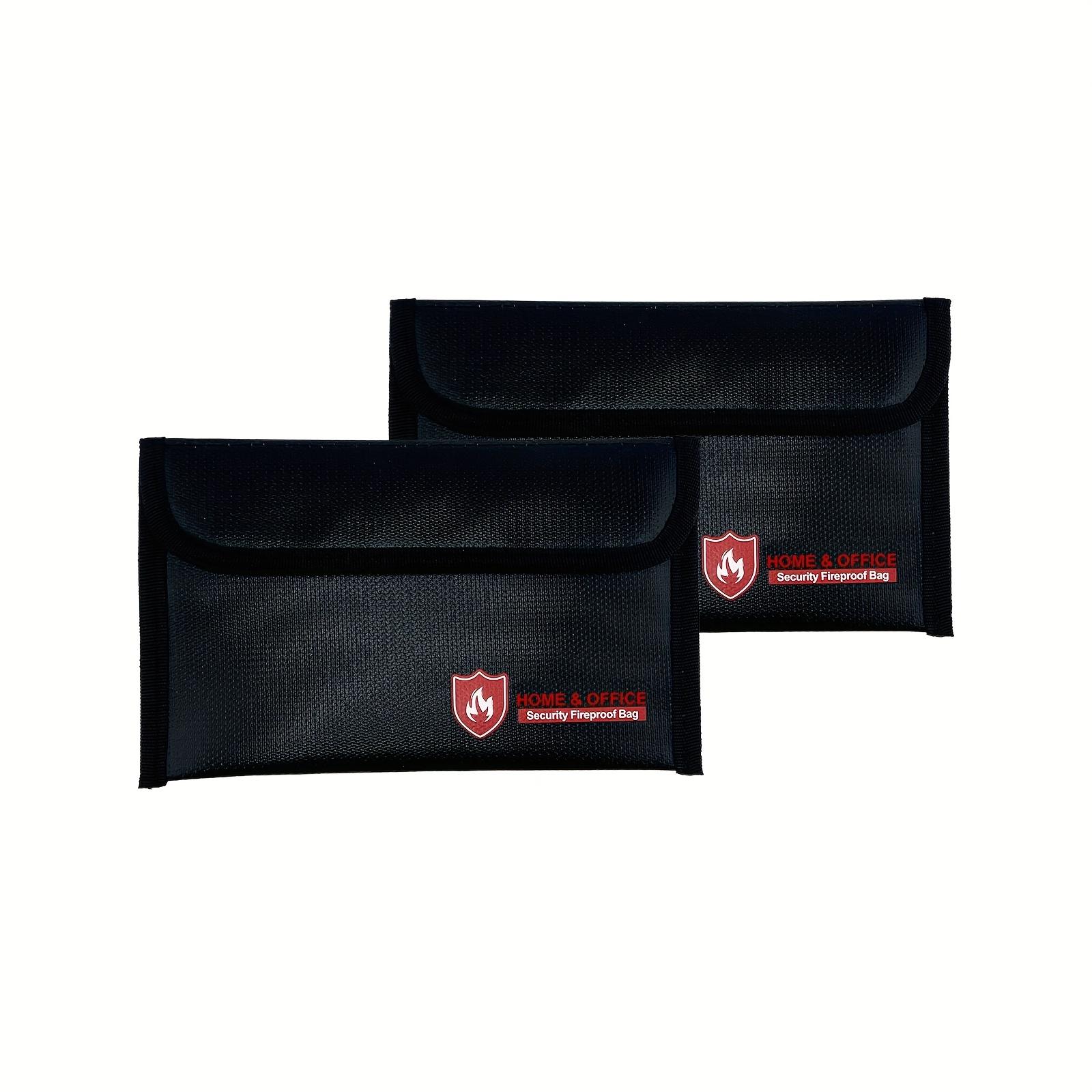 TEMU 2 Pack Fireproof Money Bag_(5x8"), Non-ltchy Fireproof Bag Withzipper, Proof For Cash, , Passport, Curency & Keys