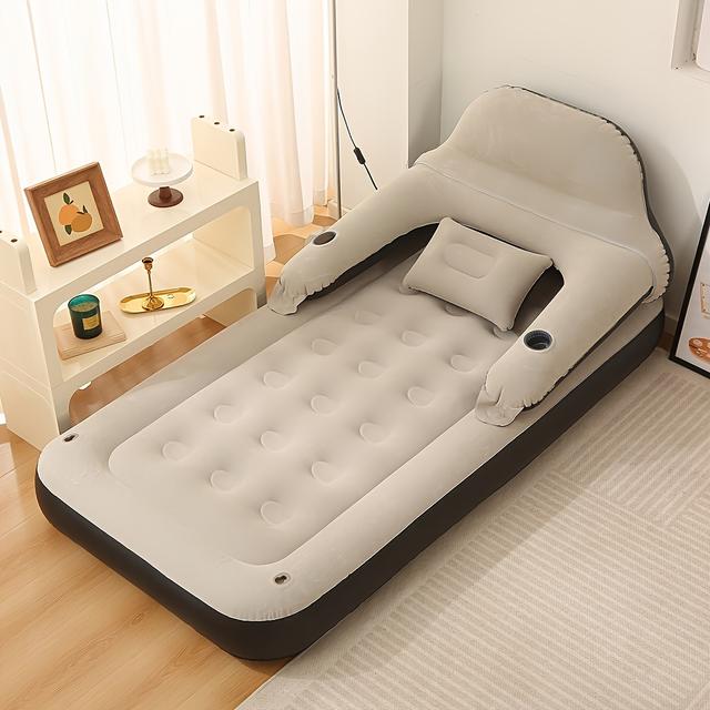 TEMU Inflatable Air Mattress With A Headboard And Pillows, A Sofa Bed, Suitable For Both Indoor And Outdoor Use