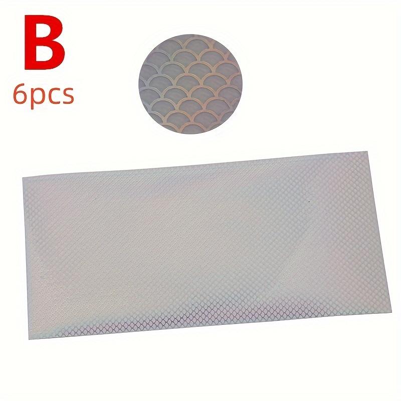 TEMU 6 Sheets Per Pack, 20x10cm Transparent Fish Scale Pattern Stickers, Rainbow Laser Non-permanent Stickers For Diy Lure, Hard Bait, , Fly Fishing, Glitter Strips