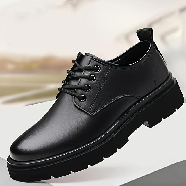 TEMU Men' Casual Dress Shoes - Lace-up, Rubber Sole, Eva Insole, Round Toe, Fashion Sneakers For Work & Outdoor Activities, Casual Footwear | Laceup Sneakers | Rubber Sole Shoes