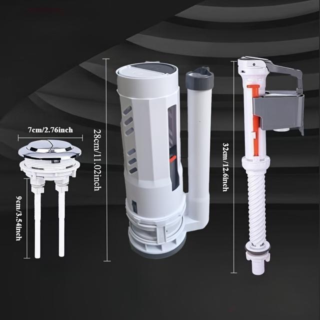 TEMU 3pcs. Bidet. Universal Thickened Abs Toilet Accessory , Old-style Float, Inlet And Drainage Valve For Toilet Tank.