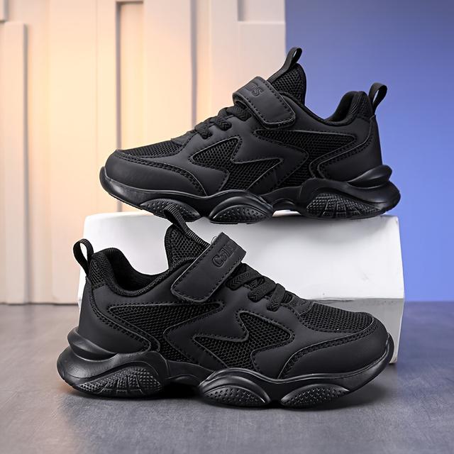 TEMU Boys' Casual Sneakers, Comfortable Lining, Lightweight And Simple, Outdoor Running Shoes, Buckle Design, Comfortable Insole, Suitable For Walking, Travel, Wear