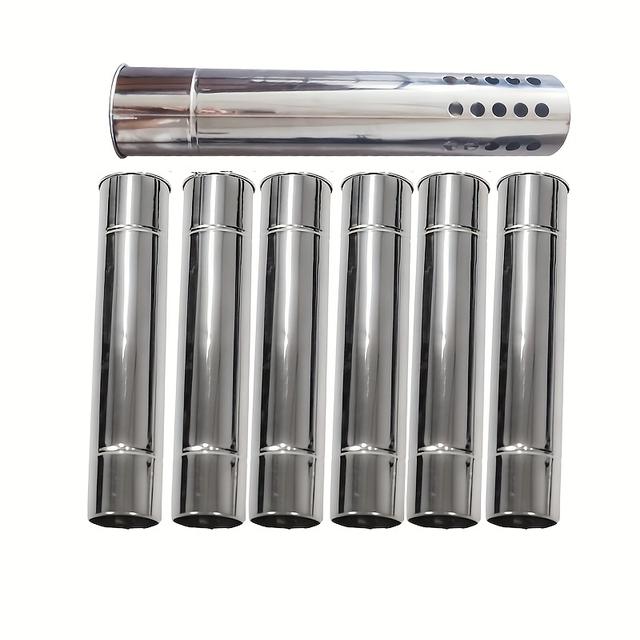 TEMU Edelstahl-Kamin-Schornsteinrohr-Set, Abnehmbar, Hochtemperaturbeständige Outdoor-Camping-Zeltzubehörteile, Unbelastete Werkzeuge Und Zubehör Für Camping-Ofen, Ohne Batterie