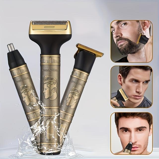 TEMU 3-in-1 Professional Hair Grooming Kit For Men: Trim, Shave, And Style With A Cordless Electric Razor!