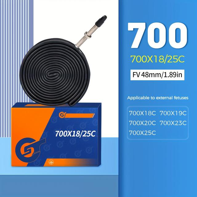 TEMU 700x18C Rennrad-Innenschlauch - Langlebiges Gummi, Mehrere Größen (von 700x18C bis 700x43C), Vorgestreckte Spirale für Einfache Montage, Vielseitig Einsetzbar für Straßen- und Mountainbikes