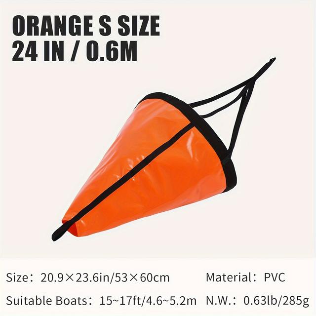 TEMU 1 قطعة مرساة بحرية كويتسو مع عوامة - نظام مرساة PVC متين للقوارب المحركة والمراكب الشراعية وسفن الصيد من 15 إلى 17 قدم - مرساة انجراف 24 بوصة مناسبة للبحر، 3 ألوان (/أسود/أزرق)