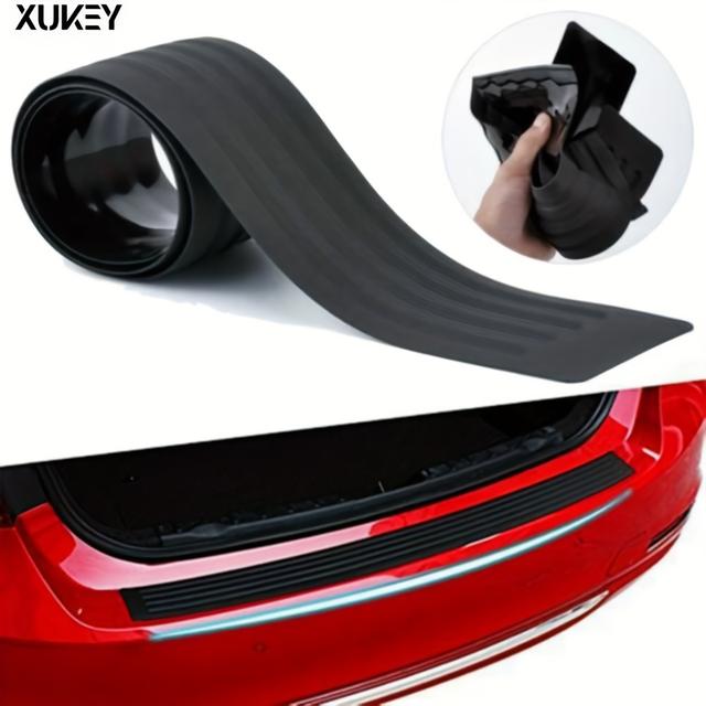 TEMU Xukey Car Rear Boot Bumper Sill Protector Plate Rubber Trim Pad Moulding, 90cm Universal Car Rear Trunk Sill Bumper Guard Protector Rubber Pad Cover Strip