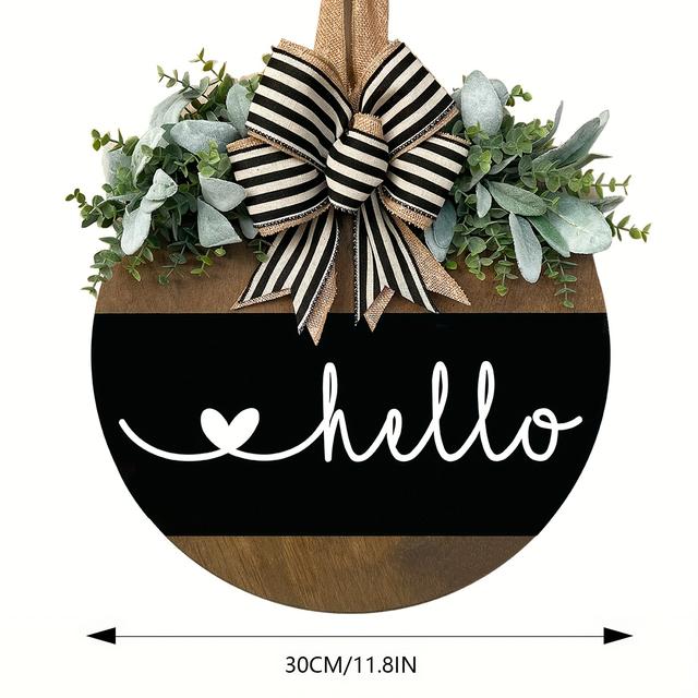 TEMU Front Door Decor, Front Door Wreath, Hello, Welcome To , Door Hanger, Housewarming Gift, Home Decor