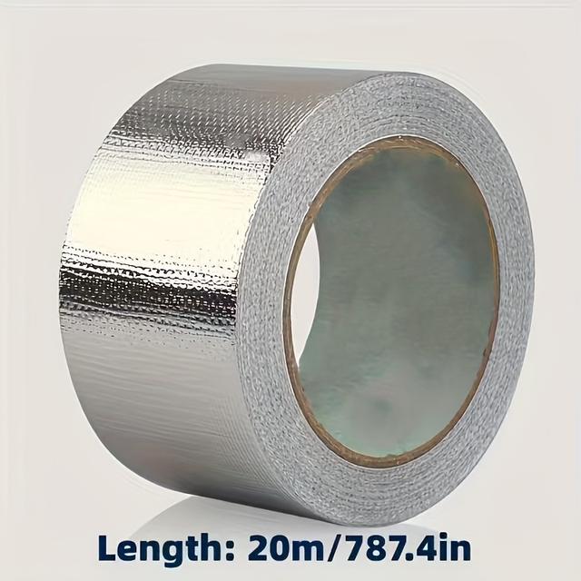 TEMU 787,4 Zoll Hochtemperatur-Glasfaser-Aluminiumfolienband, , wasserdicht und flammhemmend, dauerhafte Isolationslösung für HVAC-Dichtung, Rohrleitungen