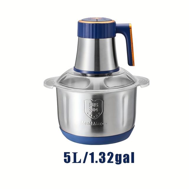 TEMU Smart Meat Grinder Automatic Chopper Large Capacity Stainless Steel Full Automatic Electric Robot Mixer For Beating Eggs, Chopping Vegetables, , And Grinding Meat