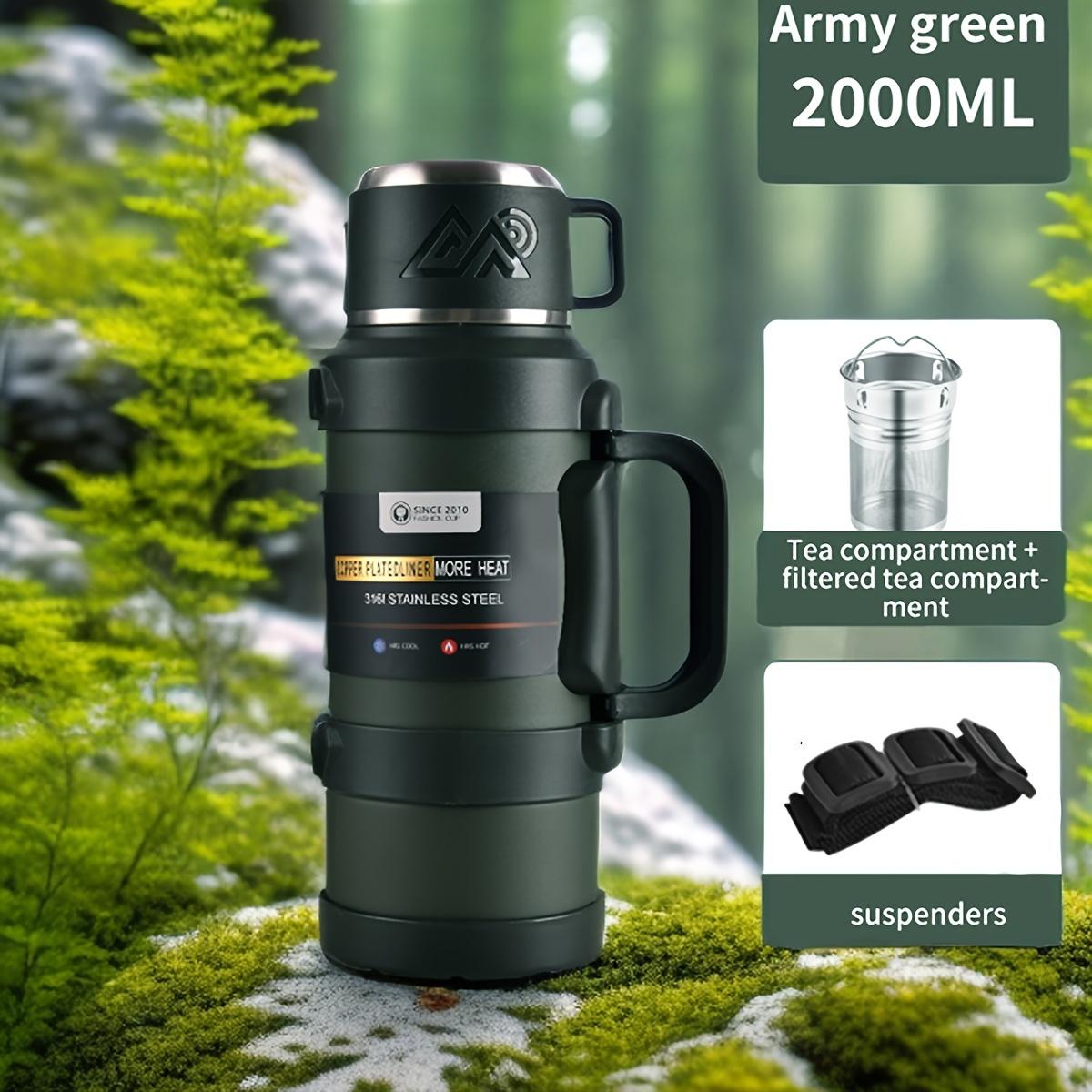 TEMU 1 Large Capacity Insulated Kettle, Insulated Bucket, Insulated Cooler, Coffee Pot, Travel Kettle With Handle Steel Outdoor Car -layer Kettle/suitable For Outdoor Travel, Camping/ramadan Gift