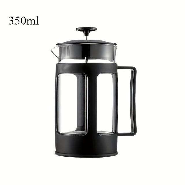 TEMU Cafetera francesa de prensa de vidrio con filtro de acero inoxidable, vidrio de borosilicato resistente al , cafetera y tetera manual con colador duradero