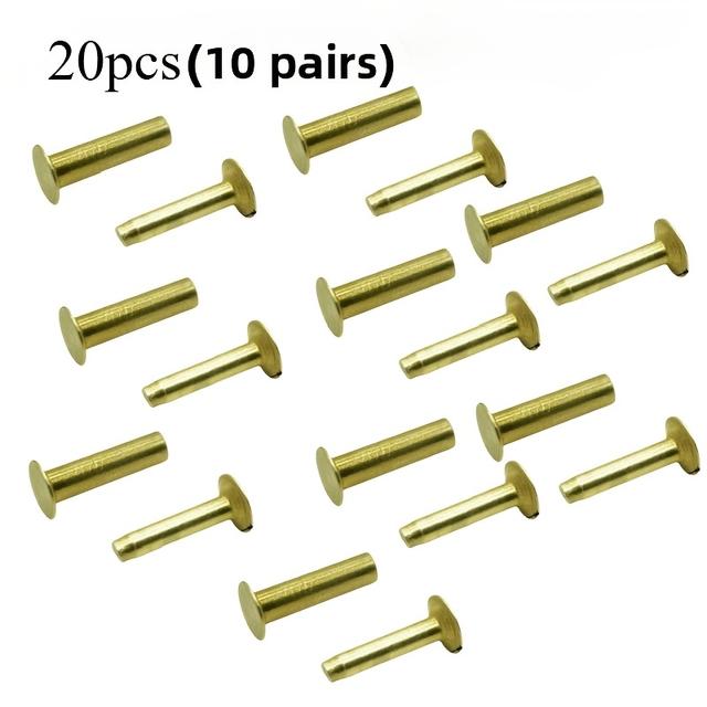 TEMU 20 db (10 pár) réz férfi és női szegecs, 4 mm x 16 mm fogantyús szegecs, speciális kézműves szegecs, kézzel készített DIY kiegészítők, réz anyag