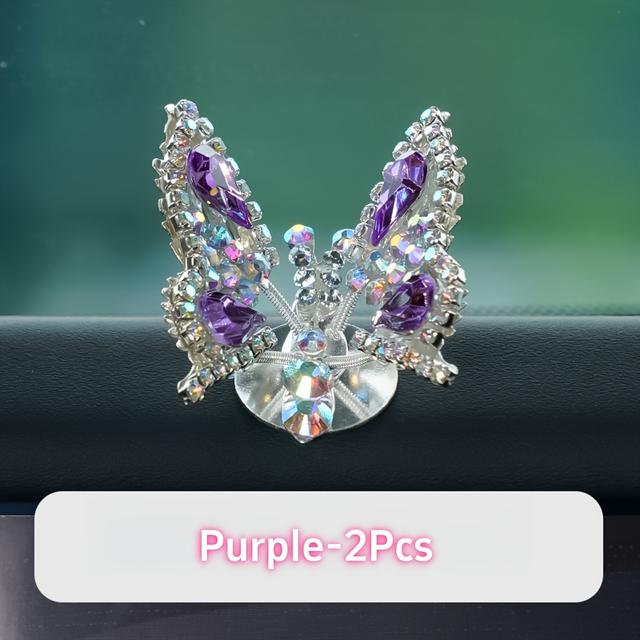 TEMU Moving - Diamond-studded Shiny Universal Fit With Vibrant Purple/blue/pink Gemstones, Adhesive Installation For Interior Accessories