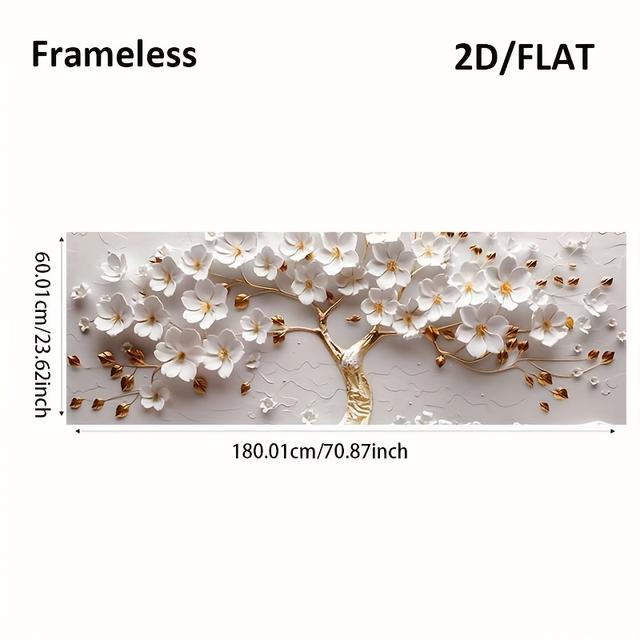 TEMU 2D/مسطح 1 قطعة 23.62 بوصة * 70.87 بوصة / 60.01 سم * 180.01 سم إطار بدون إطار حديث للفن على قماش للغرفة وغرفة المعيشة تزيين Cuadros بدون إطار، مسطح 2D