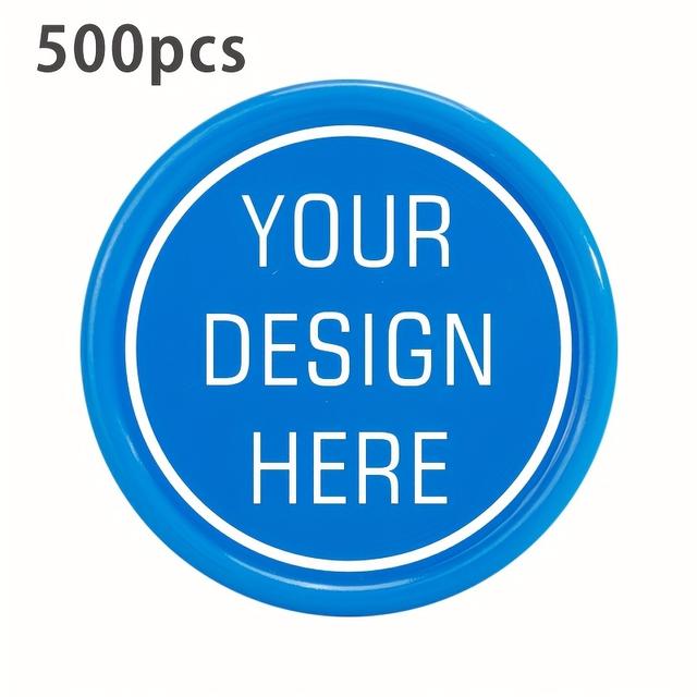 TEMU 500pcs Customizable Round Plastic - 37mm Diameter, 2.5mm Thickness - Vibrant Colors With Motivational Phrases - Teaching Rewards, Score Cards, Scoreboards, And Gift Exchange Props