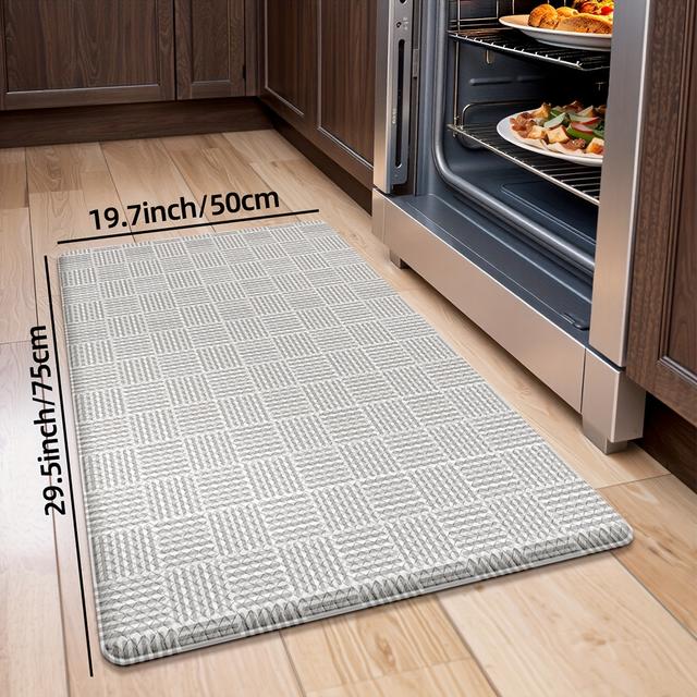 TEMU Alfombra de Cocina para Piso, Alfombra Larga para el Hogar con un Diseño a Cuadros Fácil de Ver, Lento para una Cómoda en los Pies, Lavable y Antideslizante, Perfecta para la Decoración del Hogar