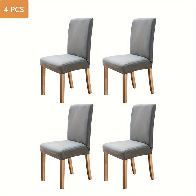 TEMU 2/4/6 Stücke einfarbige elastische Polyester Stuhl Schutz Abdeckung, für den Heimgebrauch, abnehmbar und waschbar, Stuhl Abdeckung für Esszimmer, universelle dekorative Stuhlhussen Abdeckung