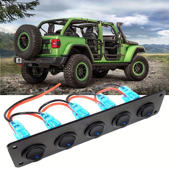 TEMU 5 Gang 3 Pin Panel On Off 12v Red Toggle Switch For Cars Trucks Boats