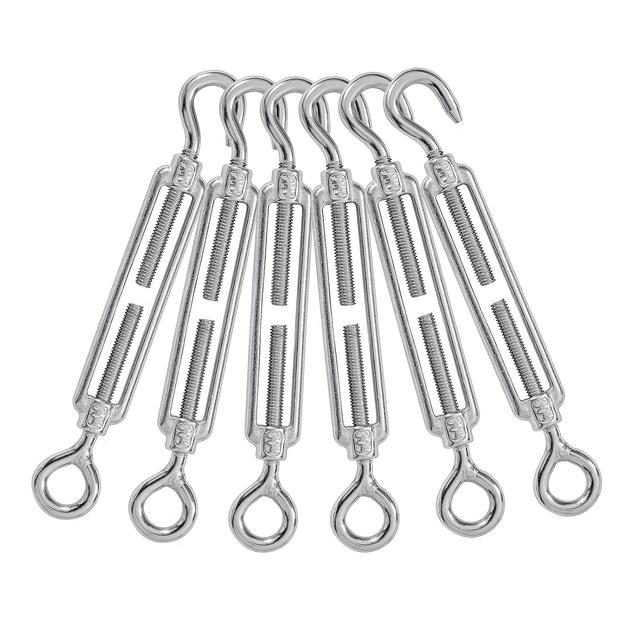 TEMU 4pcs M6 Turnbuckle 304 Stainless Steel Turnbuckle Wire Rope Tension Heavy Duty Turnbuckles For Cable Railing Wire Rope Hardware Kit