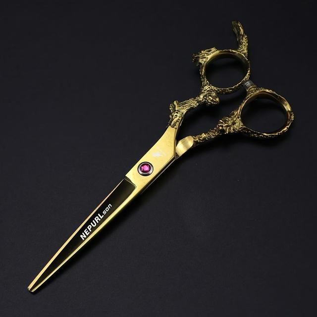 TEMU Egy pár 6.0 hüvelykes professzionális hajvágó olló, könnyű és sárkány fogantyúval, arany sárkány dizájnnal, alkalmas hajformázáshoz, vágáshoz, vágáshoz, vékonyításhoz és texturáláshoz