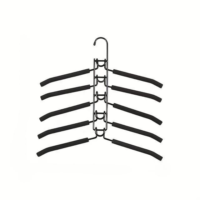 TEMU 5pcs Heavy Space Saving Hanger, Metal With Non Slip Foam Pad, Suitable For Coats, Sweaters, Suits And T-shirts