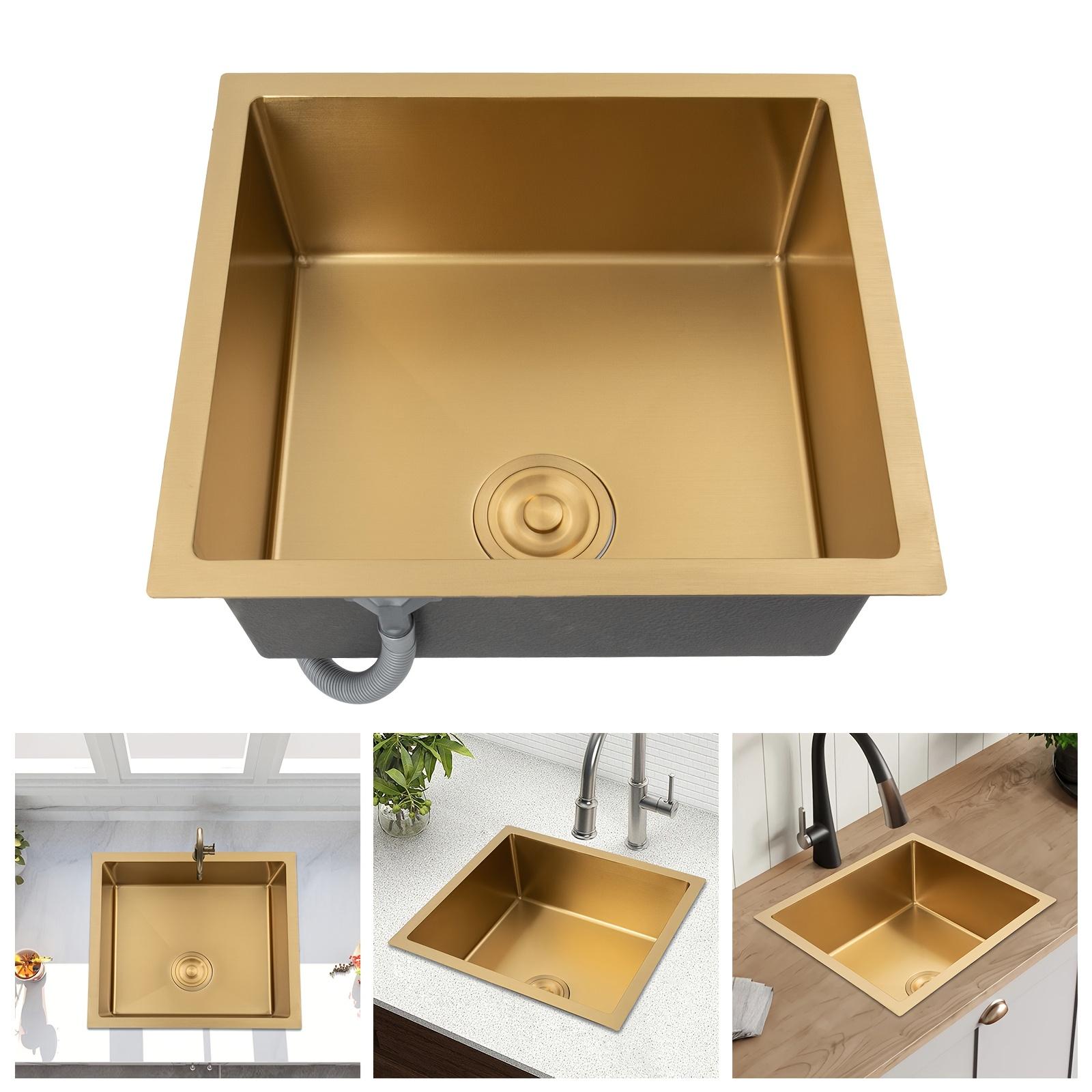 TEMU Undermount Sink, Measuring 19.69 By 17.72 Inches, Made Of Nano-coated Stainless Steel, Designed For Utility With A Single Bowl For Wet Bars, Complete With Drainage Pipes