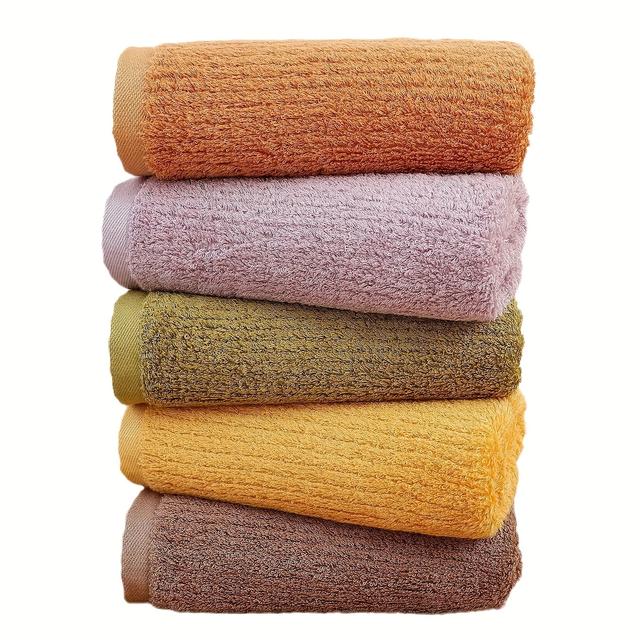 TEMU Set Of 5 Bamboo And Absorbent Towels For Men And Women, Suitable For Household Hand And Face Drying, Measuring 13.8* Inches