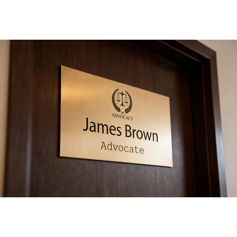 TEMU Placa de puerta acrílica moderna personalizable, placa de identificación personalizada, puede grabarse con empresa, , en color dorado o plateado
