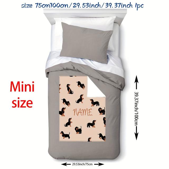 TEMU Personalized , Custom Name Dachshund Dog Flannel Throw Blanket - Soft, For Couch, Bed, Office - Gift, Comfort