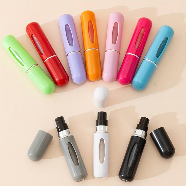 TEMU 10pcs 5ml Perfume Atomizer, Portable Fine Mist Spray Bottle, Mini Perfume Travel Refillable Empty Spray Bottle, Easy-pump Design, For Perfume, Oil, Cologne, Liquid