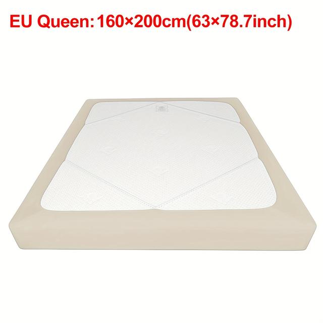 TEMU 1pc Fiber Fabric Bed Skirt (fits Twin/full/queen/king) - 4-sided Sliding Cover, Options (beige/white/grey/navy/black/brown/taupe), Modern Bedspread For Single/double Beds
